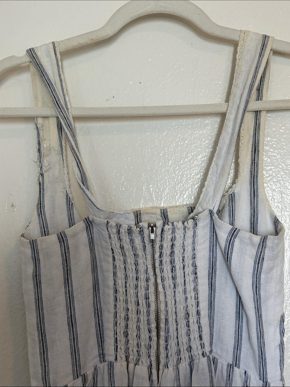 Reformation tagliatelle Blue & White Striped Midi Sundress linen size 2 - Picture 9 of 10
